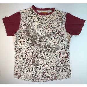 Rolling Paper Mens XL Graphic Tee Eagle Splatter Burgundy Cream T-Shirt